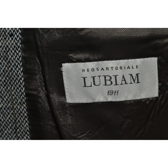 Lubiam 1911 Cashmere Mens 44L Blazer Gray Check Wool Italy Sport Coat Luxury LBM - Picture 10 of 16